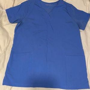 Women’s Small Ceil Blue V-Neck Mandala Scrub Top